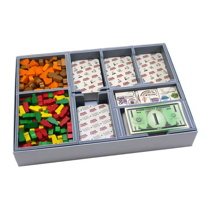 Folded Space | Inserto Food Chain Magnate | Accesorio para Juego de Mesa | Gestión de Bienes | Mejora Experiencia de Juego | Partida Fluida, Organizada | Edad Mínima 8 Años | Español, Inglés , Francés y Alemán - 1
