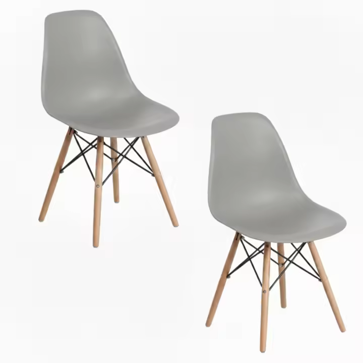 DASCK Pack 2 Sillas Nórdicas | Madera Haya | Polipropileno Ergonómico | 120 kg | Comedor Cocina Salón - 1
