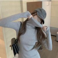 Vestido Bodycon De Térmica Para Mujer HELIAR Con Cuello Alto Y Manga Larga Tejido Grueso Para Otoño E Invierno Vestido De Oficina Con Diseño Sólido - details 8