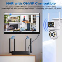 Cámara IP De Seguridad Exterior WiFi 8MP 4K Doble Lente Detecta Humanos Pantalla Dual ICSEE Tris Hogar Vigilancia Video - details 4