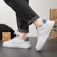 Zapatillas Casuales Para Hombre En Cuero Blanco Suela Ligera Transpirables Tenis Deportivos Para Adultos Zapatillas Hombre - details 13