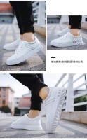 Zapatos Para Hombre Blanco Moda 2024 Cuero Cómodo Casual Planos Tallas Grandes Jóvenes Escuela Patinaje Zapatillas - details 23
