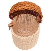 Cesta De Almacenamiento De Rotura Pequeña Tejida a Mano En Forma De Aro Decorativa Para Propiedades Fotográficas Y Uso Doméstico - details 8