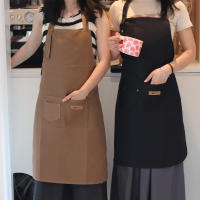 Bib Apron Ajustable De Moda Para Cocina Con Bolsillos Impermeable Y Antiaceite Para Chef De Restaurante Trabajo En La Cocina Uniforme De Barbero Para Hombres Y Mujeres - details 2