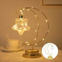Lámpara Nocturna LED En Forma De Luna Y Estrella Decoración Para El Hogar Material De Hierro Pequeño Regalo Con Luz De Corazón - details 7