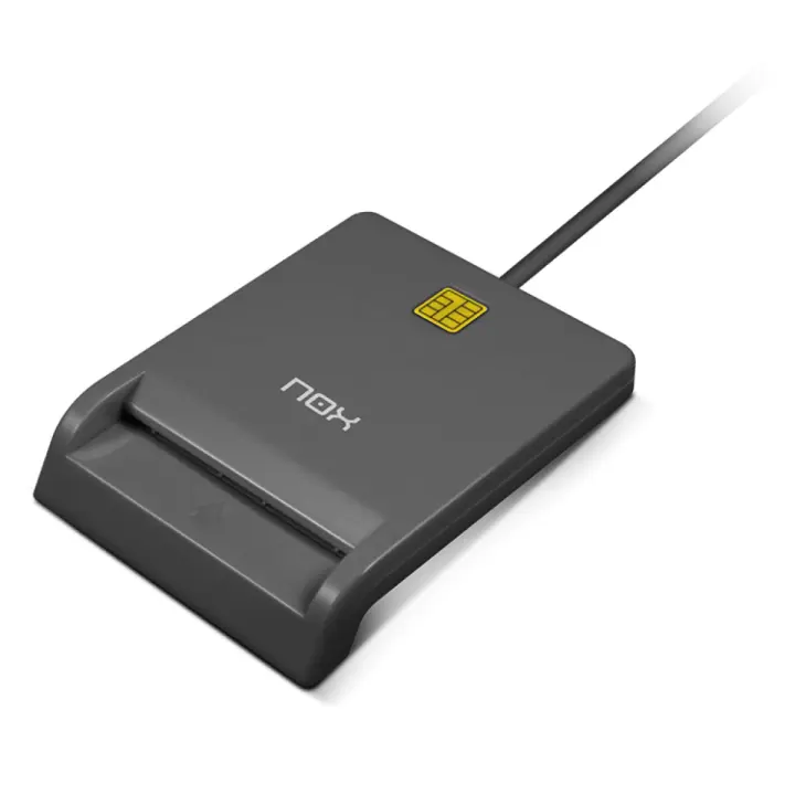 NOX Lector Tarjeta Electrónico Citizen -Compatible con Cartão de Cidadão (Portugal) y DNI Electrónico (España). Conexión USB 2.0, Dimensiones 65x85x18mm, Color Negro - 1