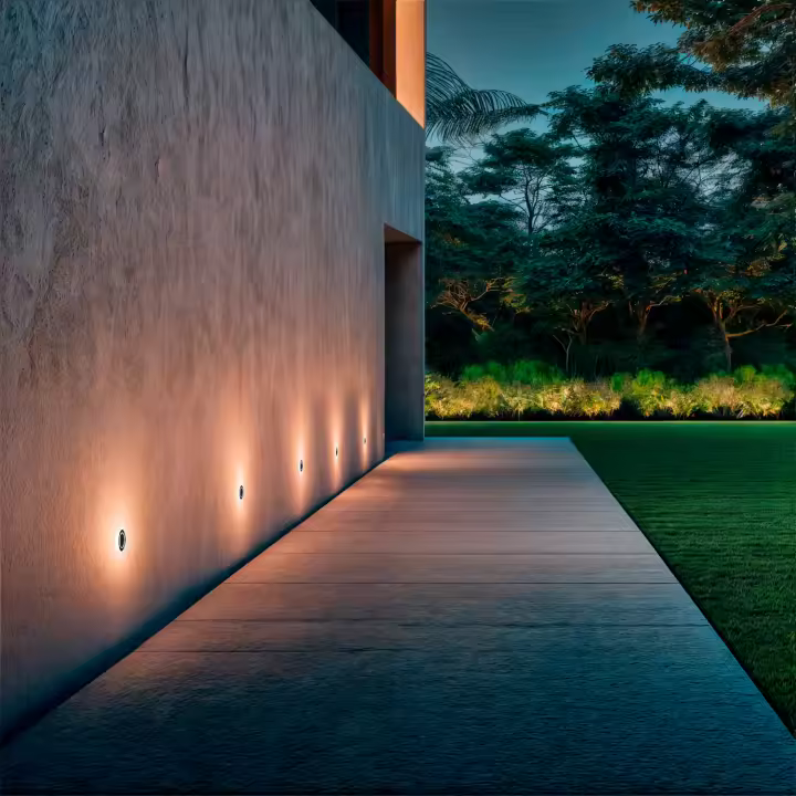 Ledkia Baliza Exterior LED 2W Empotrable Pared Circular Rulee Negro - 1