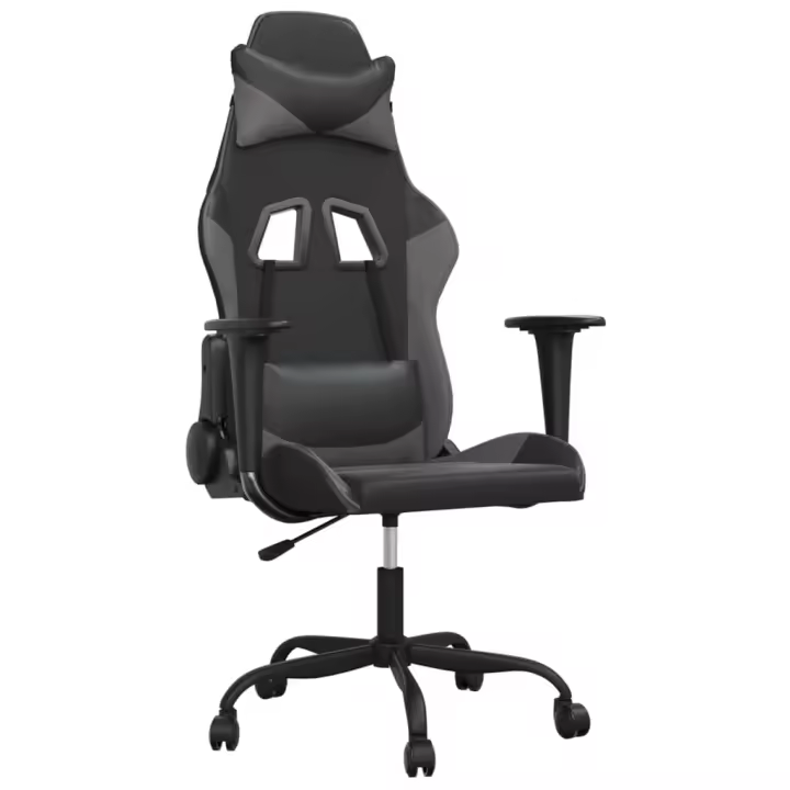 Silla Gaming Negro y Gris Ajustable 66x56x120.5cm - 1