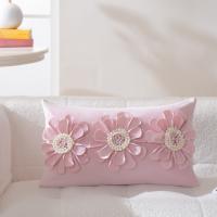 Funda de almohada de sofá con flores tridimensionales, funda de almohada de lujo suave y ligera para dormitorio, cojín de cintura para balcón - details 2