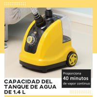 HOMCOM Plancha de Vapor con Depósito de 1,4 L y Temperatura Ajustable a 11 Niveles tipo Centro de Planchado Vertical 1800W 26x21,5x146 cm Amarillo - details 0