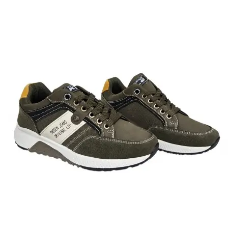 Sweden Kle Zapatilla Casual Hombre En kaki-Marino  Referencia: 252805 Kaki-Marino Sweden Kle Zapatilla deportiva casual moda joven, modelo cómodo y actual, fabricada en con PU y collarín acolchado  * Suela bicolor resistente y con buena adhe - 1