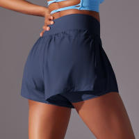 Shorts De Yoga Para Mujer Color Sólido Transpirables Secado Rápido Estilo Deportivo Para Verano Ciclismo Running Gimnasio - details 6