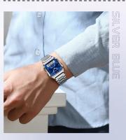 Reloj De Pulsera Cuarzo Digital Para Hombre SANDA 747 Resistente Al Agua Acero Inoxidable Estuche Cuadrado Luminoso Y Resistente Al Shock - details 3