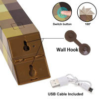 Lámpara De Noche LED Para Dormitorio Con Cargador USB Y Hebilla Regalo Para Niños Luz De Lectura Decorativa Color Marrón - details 8