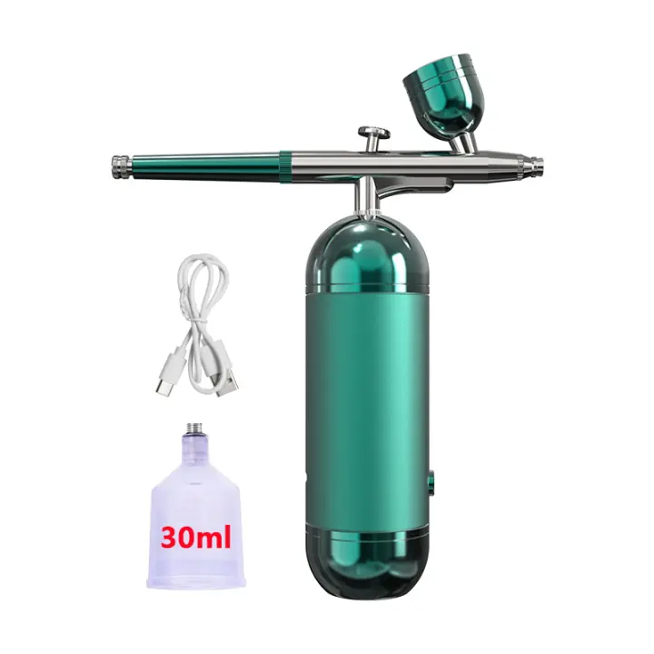 Kit De Pistoleta Aire Airebrush Para Uñas Con Compresor Portátil Pintura De Uñas Y Artesanías Herramienta De Belleza Multifuncional Recargable Metal - 1