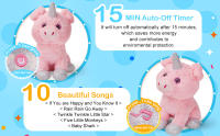 Muñeco De Peluche Rosa De 30cm Con Luz LED Y Musicalizado En Forma De Cerdo Y Unicornio Decoración Para Cumpleaños Regalos De Dibujos Animados Para Niños - details 1