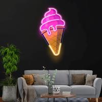 Luz Neón LED De Crema Para Decoración De Pared Y Negocios Tamaño 42*24.4 Cm Ideal Para Tiendas De Helados Bares Y Regalos Para Fiestas - details 0