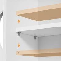 Mueble de Baño con Ruedas Armario de Suelo Estrecho con Puertas Correderas Mueble Cocina Auxiliar de Madera Lacada con Estantes para Espacio Estrecho 20 x 70 x 72 cm,Blanco - details 6