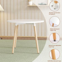 ORION91 Conjunto Mesa 80 cm + 4 Sillas SIRIO Acolchadas Color Blanco - Estilo Nórdico Ideal para Comedor, Oficina, Salón, Terraza Juego - SpazioLuzio - details 2
