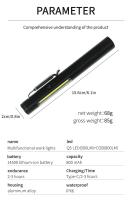 Linterna USB Recargable UV 4 En 1 (UV/LED/COB) Multifuncional Mini Con Fuente De Luz LED 4 Indicadores Y Clip De Bolígrafo - details 18