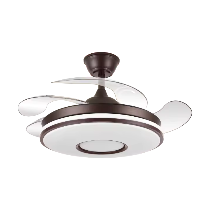ABRILA ALTA GAMA Ventilador Dc Dani 59w 6980lm Marron 4 Aspas desp.107d 3000-4000-6000k Control Remoto, Regulables intensidad, Memoria Y Temporizador Control de aire verano o invierno Incluye mando y dos tijas de 12,5 y 20 centímetros Calidad Garantizada - 1