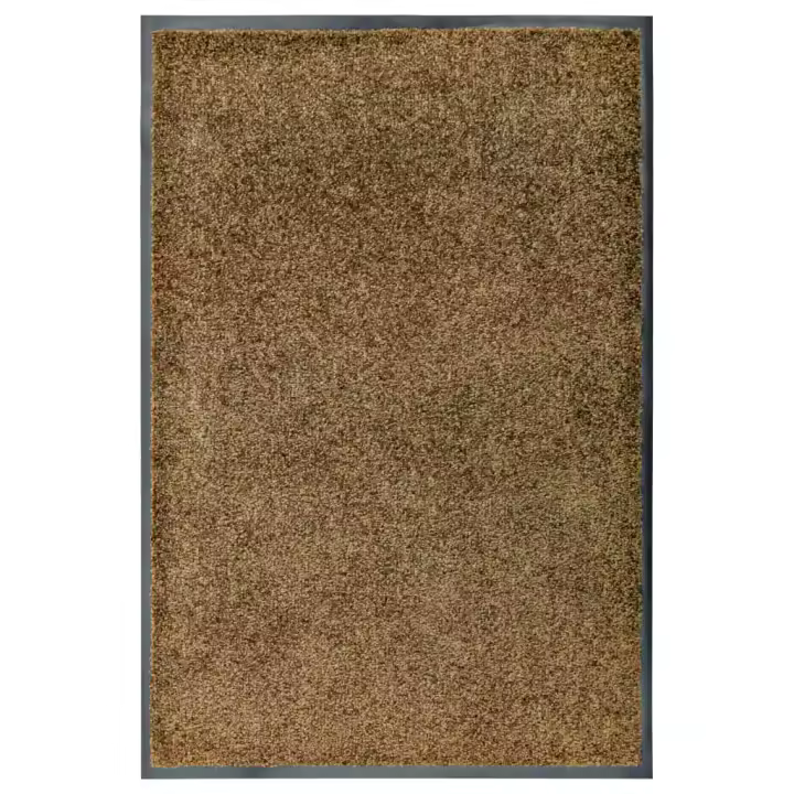 vidaXL Felpudo lavable marrón 60x90 cm - 1
