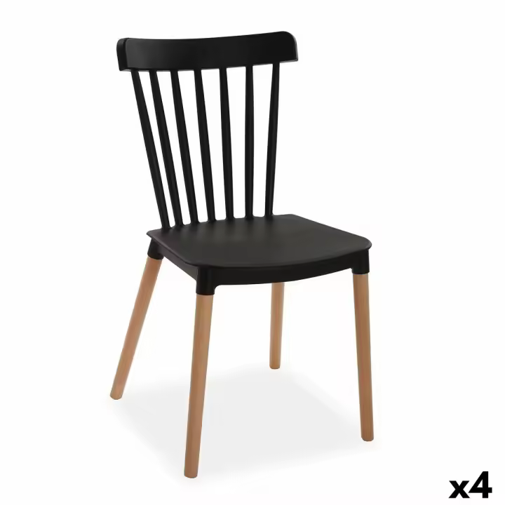 Silla Versa Negro 52,5 x 80 x 43 cm (4 Unidades) - 1