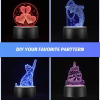 Lámparas LED 3D Luz Nocturna Con Control Remoto Inteligente Y Cable USB RGB Para Decoración De Dormitorio Regalos - details 19