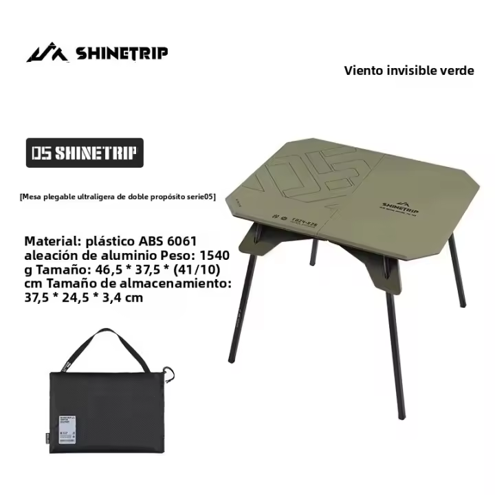 ShineTrip Mesa Plegable De Aleación De Aluminio Para Acampar Y Camping Doble Propósito Portátil Para Picnic Y Senderismo Muebles Del Campamento - 1