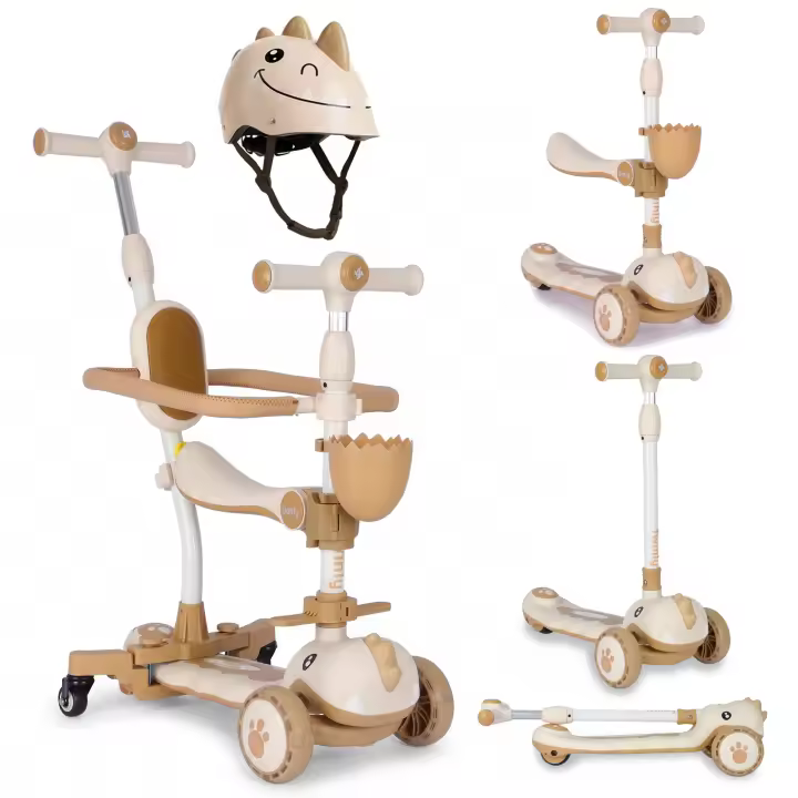 Twinly - Patinete evolutivo niños 3 en 1 DINLY con Casco, Scooter Multifuncional Patinete Infantil Desde 12 Meses a 6 años - 1