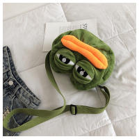 Mochila De Peluche Sapo Triste Pepe Divertida Y Bonita Bolso De Hombro Con Ojos Grandes Y Boca Grande Gran Capacidad Creativa Para Jóvenes - details 18