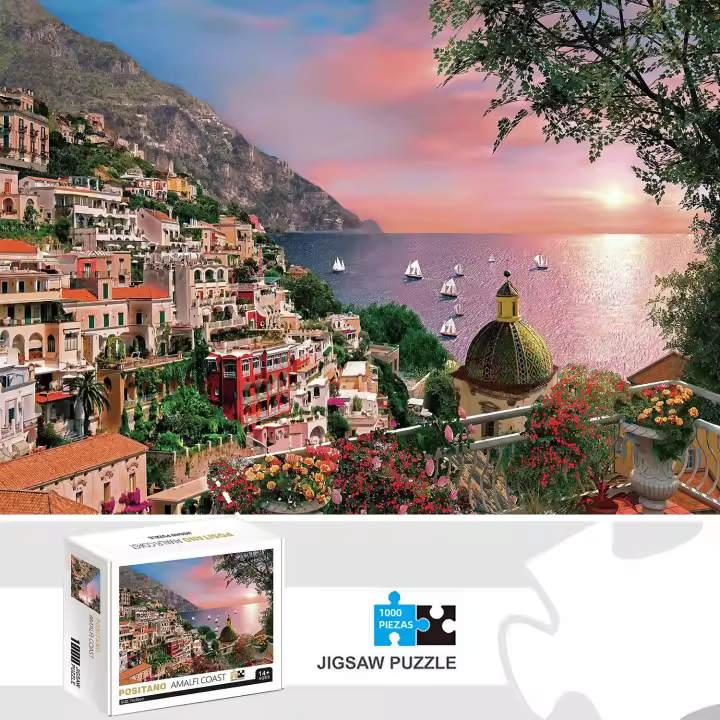 Rompecabezas De 1000 Piezas Positano Amalfi Coast Para Adultos Juegos De Decoración De Hogar Divertidos Educativos Para Niños - 1