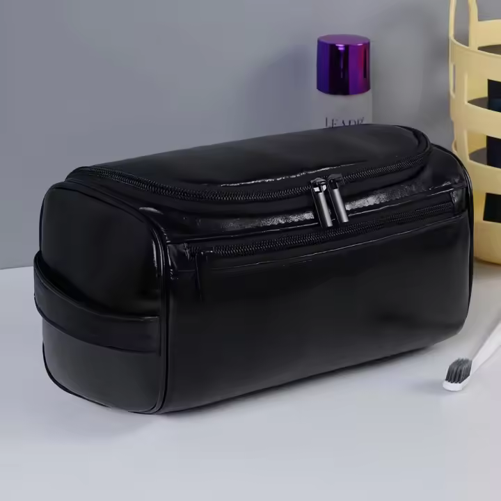 Organizador De Viaje Estiloso De Cuero Con Diseño De Gancho Y Gran Interior Para Maquillaje Y Cosméticos Zwq - 1