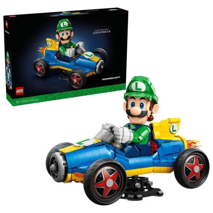 LEGO® 72050 Mario Kart™: Luigi y Mach 8 - Figura de Luigi y modelo de coche - 1