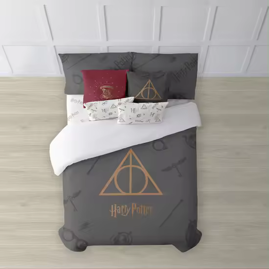 BL BELUM  Funda nórdica Harry Potter  Funda nórdica Modelo Deathly Hallows  Funda Nórdica con Botones  Funda nórdica 100% algodón  Funda Nórdica de Calidad  Funda Nórdica - Funda Nórdica Extrasuave - Funda Nórdica 100% Made in Spain - 1