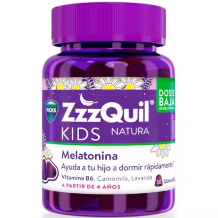 Vicks Zzzquil Natura Kids Melatonina Dosis Baja +4 Años Sabor Frutos del Bosque 30 Gummies - 1