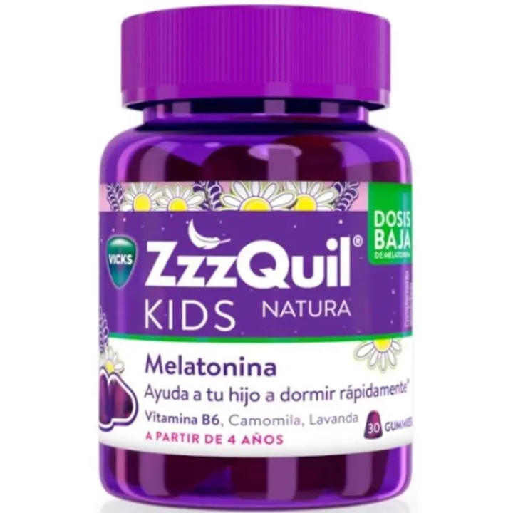 Vicks Zzzquil Natura Kids Melatonina Dosis Baja +4 Años Sabor Frutos del Bosque 30 Gummies - 1