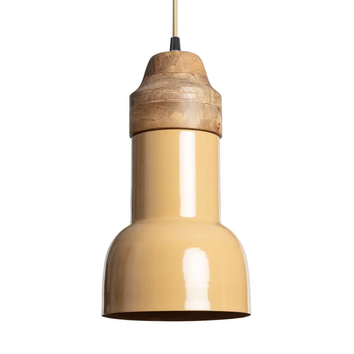 Ledkia Lámpara Colgante Madera y Metal Yash Ayana Beige - 1