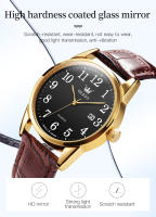 Reloj De Cuarzo Clásico Para Hombre OLEVS Con Correa De Cuero Marrón Y Fechador Resistente Al Agua Dial Digital Estilo De Negocios - details 13