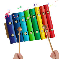 Xilofón De Madera Con 8 Notas Instrumento Musical De Madera Incluye 2 Palillos De Madera Teclas Coloridas Pequeño Xilofón - details 8