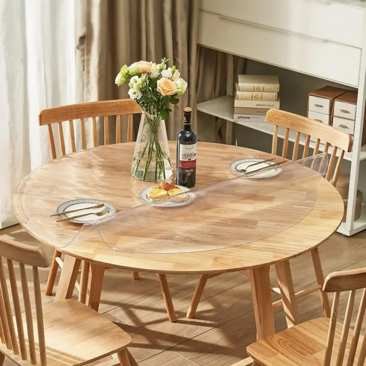 Mantel De PVC Transparente Y Mate Impermeable Y Resistente Al Aceite Para Cocina Y Comedor Cubierta Rectangular De Vidrio Suave - 1