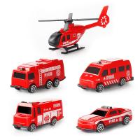 Juego De 5 Juguetes De Vehículos Para Niños Coche Helicóptero Avión Camión De Bomberos Taxi Modelo De Cosplay Regalo De Navidad - details 2