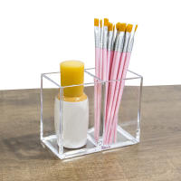 Caja De Maquillaje Transparente Organizador De Escritorio Para Lápices De Ojos Base Rubor Fósforos Y Cepillos De Ojos - details 12