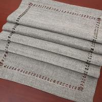 Mantel Rectangular Hecho a Mano Hemstitch Gris Para Mesa De Comedor O Armario 32x183CM Decoración Familiar Para Cocina - details 3