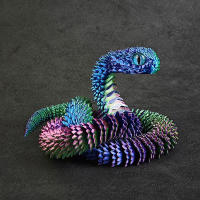 Modelo De Serpiente 3D Impreso De 30cm Adorno De Escritorio Para Acuario Decoración De Hogar Múltiples Articulaciones Activas Figura De Plástico - details 2