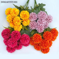 Bola De Flores Artificiales Con 9 Cabezas Chrysanthemum Y Hydrangea Decoración Para El Hogar Y Boda DIY Arreglo De Plantas Verdes - details 0