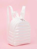 Mochila Mini Para Mujer Suave Acolchada De Plumas Simples Para Viajes Al Aire Libre Y Uso Diario Con Cierre De Cremallera Estilo Casual - details 6