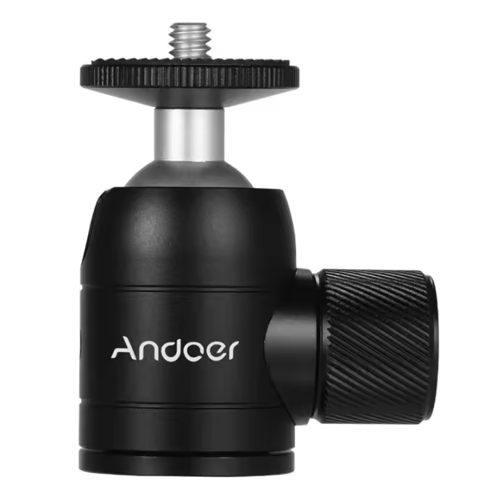 Andoer Cabeza De Trípode Con Giro De 360 Grados Compatible Con Cámara DSLR Bastón Selfie Monopod Material De Aluminio - 1