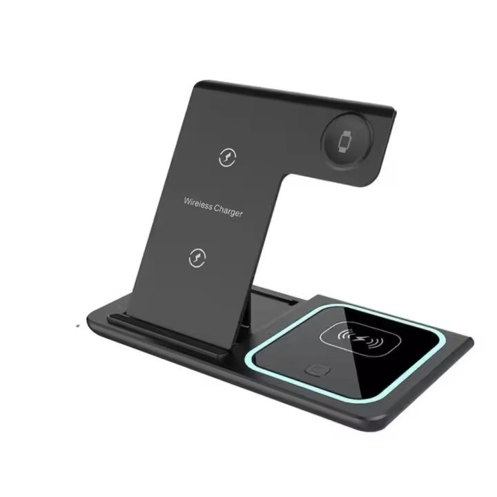 Cargador Inalámbrico 3 en 1 Plegable Compatible con IPhone 14 13 12 11 Pro-Max/plus/XR XS X Rápida Wireless Charger Inalámbrica Compatible con Apple Watch Y Air pods solución para no tener 4 cargadores individuales - 1