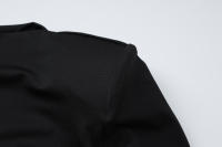 Vestido Maxi Dulzura Con Hombros Ajustados Manga Larga Y Volante Estilo Elegante Sólido Para Fiesta Y Club Polyester - details 2